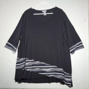 Womens Catherines Black Short Sleeve Top Plus Size 22/24WP